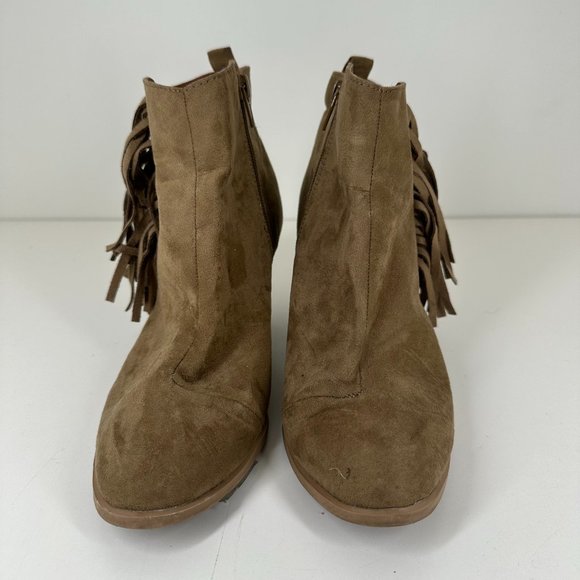 Qupid Tan Fringe Booties | 6.5 - Picture 2 of 4